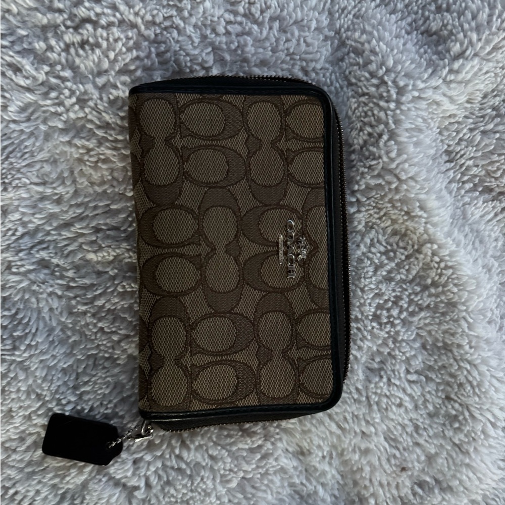 Coach Signature Brown and Black Wallet